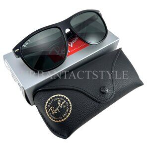 RB4147 601/58 Ray Ban Boyfriend Polished Black Frame / Green Polarized Lens 60mm